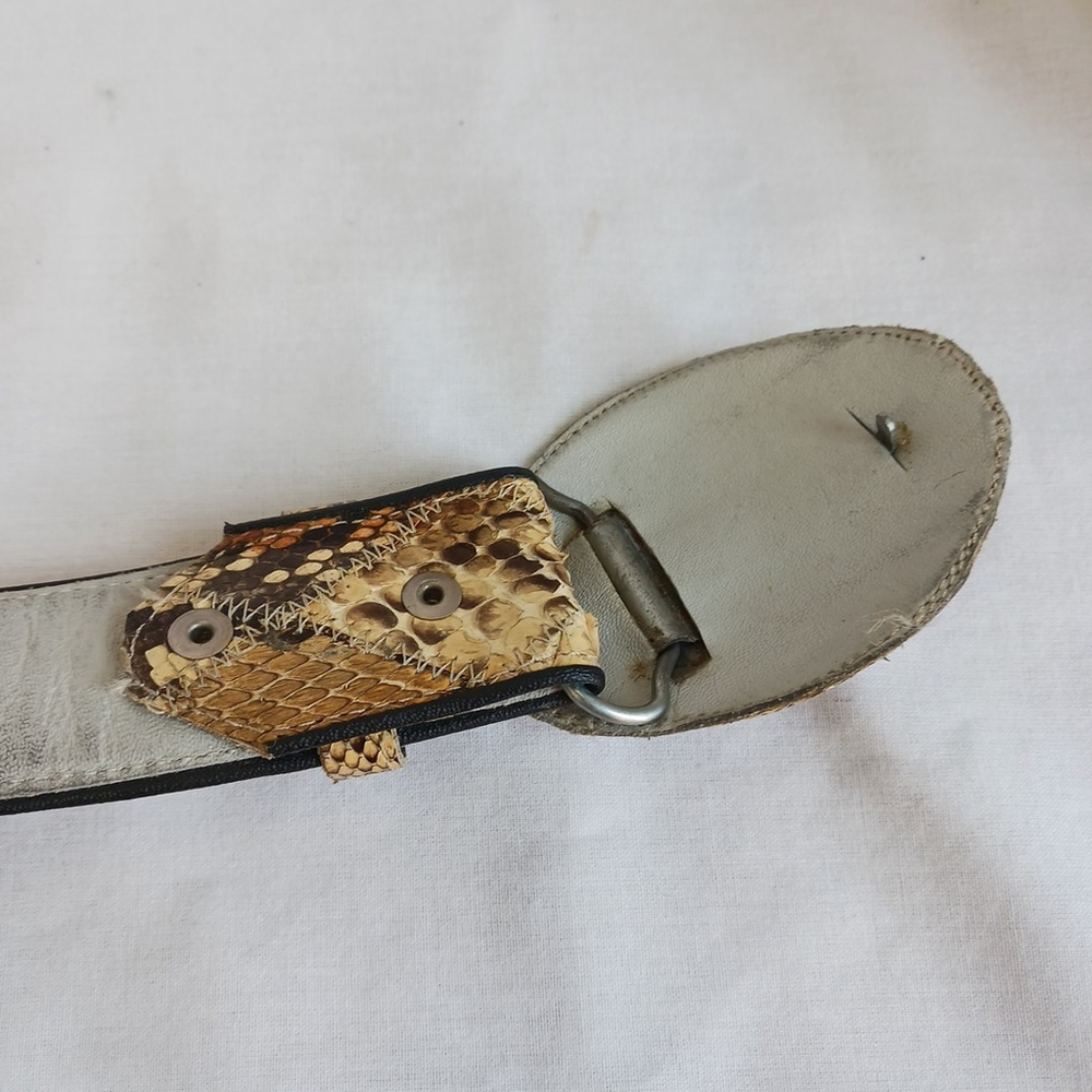 Vintage Genuine Python Skin Patchwork Belt Cowboy… - image 6